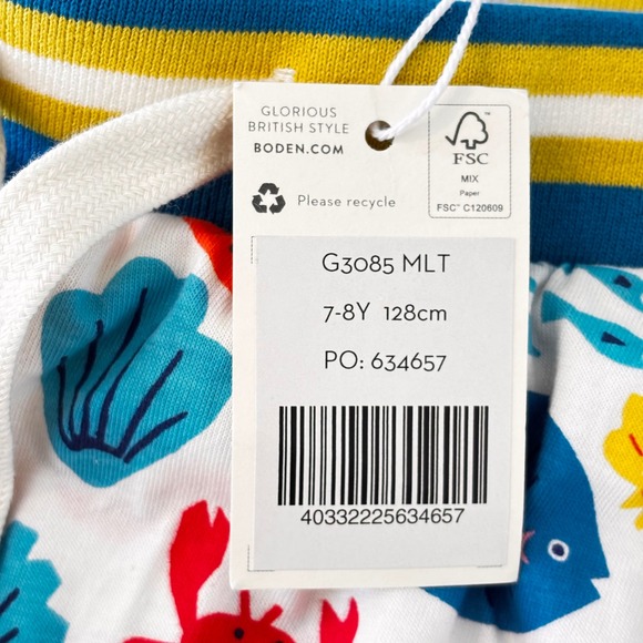 Mini Boden Girls Skort Skort Size 7 8 Y CottonFood Picnic Print Multi Color NWT - Picture 11 of 14